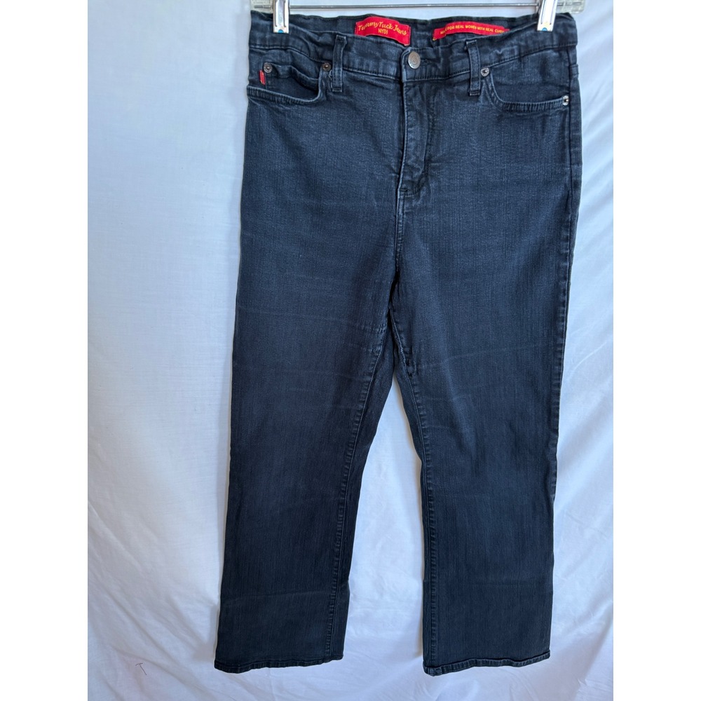 NYDJ Tummy Tuck Jeans Blue Straight Leg Stretch Denim 14P P800B Made in USA